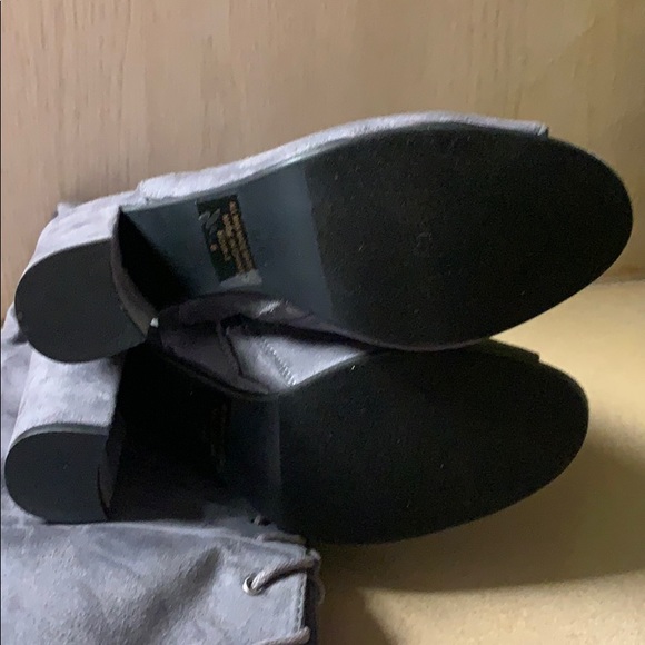 GRAY FAUX SUEDE LACE UP OVER THE KNEE BOOTS - Picture 8 of 9